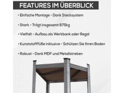 Tronitechnik Schwerlastregal Kellerregal Lagerregal 40 X 40 X 70 X 70 X 180 Cm Stahlgestell Bis 875 Kg 5 Ablagen