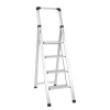 TRUTZHOLM Alu Trittleiter 4 Stufig Klappbar mit Handlauf 150kg Silber