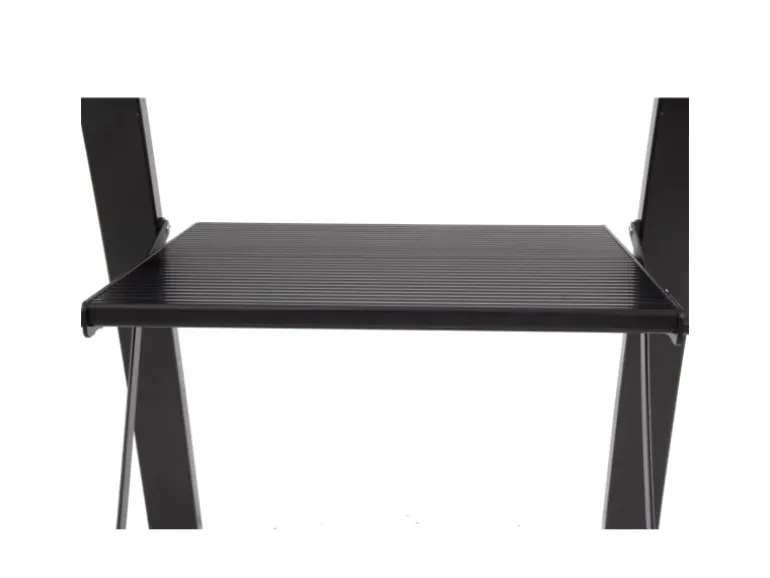 TRUTZHOLM Alu Trittleiter 3 Stufig Klappbar 150kg Anti Rutsch Trittflächen TÜV GS Schwarz