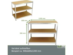 TRUTZHOLM 2er Set XXL Schwerlastregal 180x120x60 cm 875 kg Traglast Werkstattregal