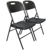 TRUTZHOLM 2x Klappstuhl 150 kg Sitzform Ergonomisch Wetterfest Holzoptik Grau