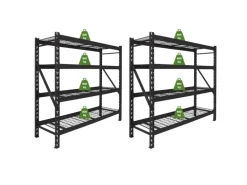 TRUTZHOLM 2x Schwerlastregal Enno 180x190x60 cm 3200 kg Stahl Stecksystem 4 Gitterböden