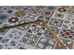 Tulup PVC Fliesen Selbstklebende 30 cm x 30 cm Set von 9 Klassische Klebefliesen Vinyl Bodenfliesen Klebefliesen für Küche Orientalisches Mosaik