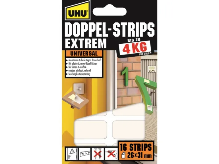 Uhu Doppelstrips extrem 16 Stück