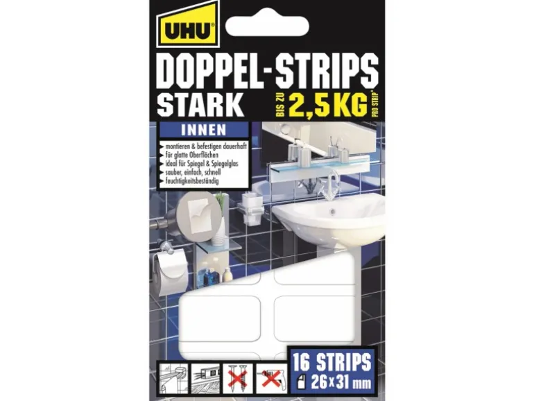 Uhu Doppelstrips stark 16 Stück