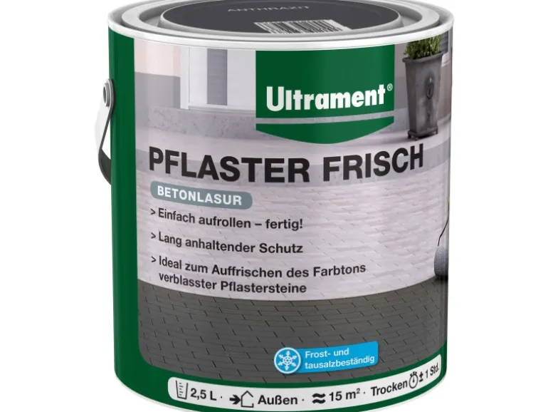 Ultrament Betonlasur Pflaster Frisch Anthrazit 2,5 l