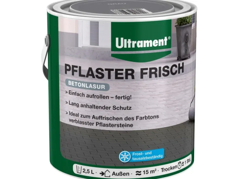 Ultrament Betonlasur Pflaster Frisch Grau 2,5 l
