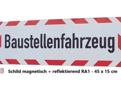 UvV Set Kfz Warnmarkierung 4 x Klebefolie & Baustellenfahrzeug & LED Blitzer