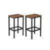 Vasagle Barhocker 2er Set 40 cm x 30 cm x 65 cm Braun-Schwarz