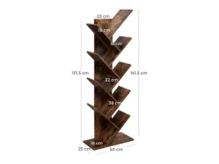 Vasagle Bücherregal Baum-Form 25 cm x 50 cm x 141,5 cm Braun