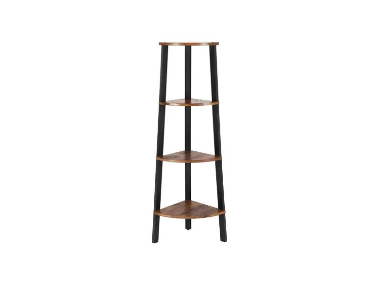 Vasagle Eckregal 4 Ebenen 34 cm x 34 cm x 125 cm Braun-Schwarz
