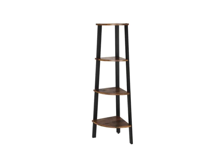 Vasagle Eckregal 4 Ebenen 34 cm x 34 cm x 125 cm Braun-Schwarz