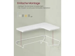 Vasagle Eckregal 2er Set L-förmig 29 cm x 40 cm Weiß
