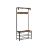 Vasagle Garderobe 32 x 80 x 178,5 cm Braun-Schwarz