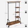 Vasagle Garderobe mit Rollen 40 cm x 103,5 cm x 174,5 cm Braun-Schwarz