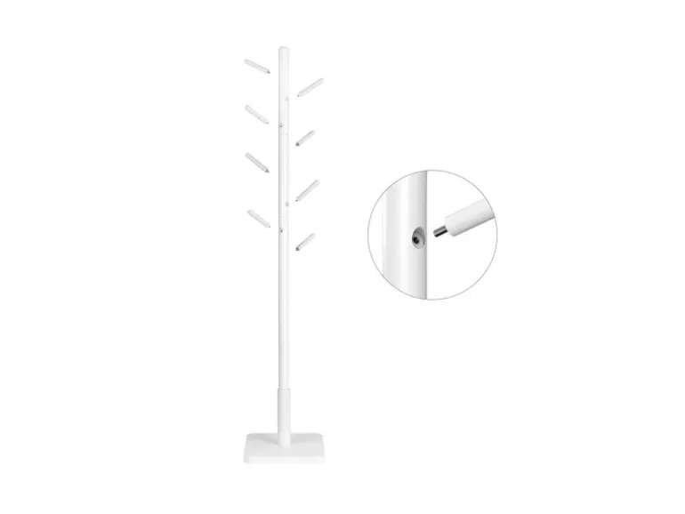 Vasagle Garderobenständer Massivholz 30 cm x 30 cm x 175 cm Weiß