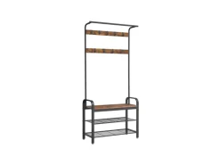Vasagle Garderobenständer 84 cm x 183 cm x 33,7 cm Braun-Schwarz