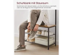 Vasagle Garderobenständer 32 cm x 70 cm x 177 cm Braun-Schwarz