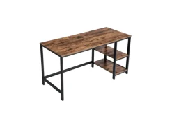 Vasagle Schreibtisch 2 Ablagen 60 cm x 140 cm x 75 cm Braun-Schwarz