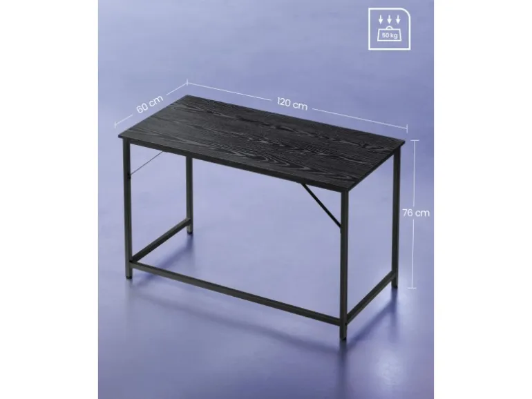 Vasagle Schreibtisch 60 cm x 120 cm x 75 cm Schwarz