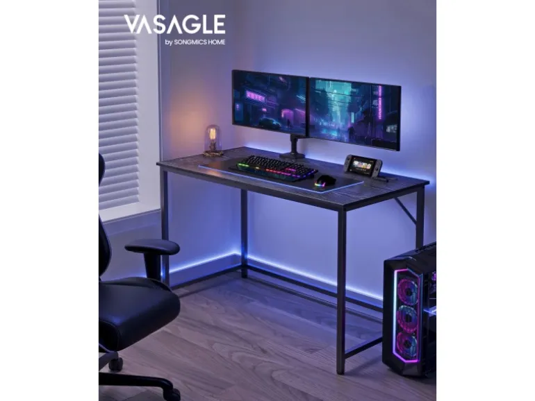 Vasagle Schreibtisch 60 cm x 120 cm x 75 cm Schwarz