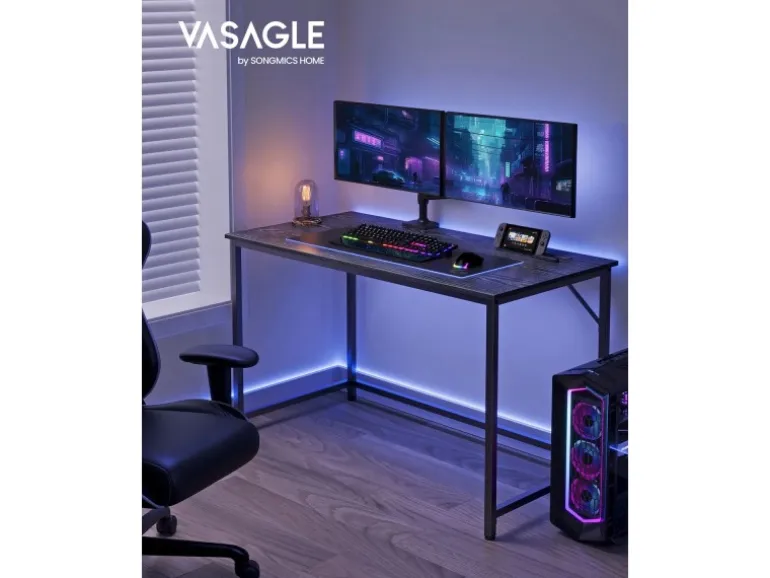 Vasagle Schreibtisch 60 cm x 120 cm x 75 cm Schwarz