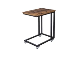 Vasagle Serviertisch mit Rollen 35 cm x 50 cm x 60 cm Braun-Schwarz