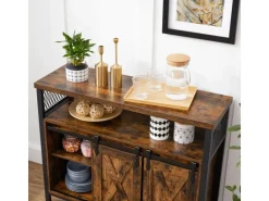 Vasagle Sideboard 33 cm x 100 cm x 80 cm Braun-Schwarz