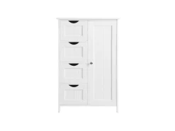 Vasagle Sideboard mit 4 Schubladen 30 cm x 55 cm x 81 cm Weiß