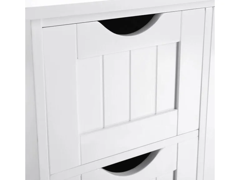 Vasagle Sideboard mit 4 Schubladen 30 cm x 55 cm x 81 cm Weiß