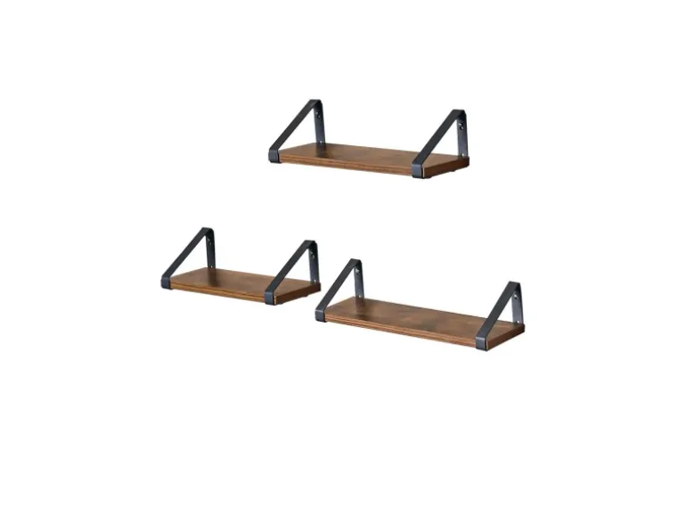 Vasagle Wandregal 40 cm x 12 cm x 11 cm Braun-Schwarz