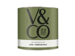 V&CO Premium-Innenfarbe Dead Flat Matt Weiß Farbton 3 Das Wesentliche 2,5 l