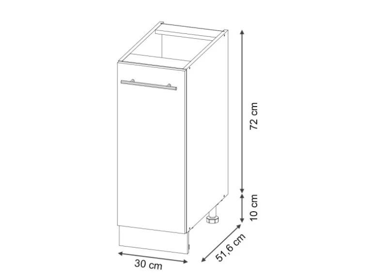 Vicco Apothekerschrank Fame-Line Weiß Hochglanz/Weiß 30 cm ohne Arbeitsplatte