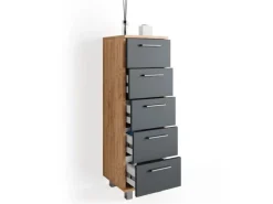 Vicco Badschrank Ilias Eiche/Anthrazit 30 x 95 cm