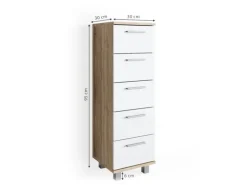 Vicco Badschrank Ilias Sonoma/Weiß 30 x 95 cm