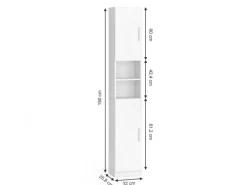 Vicco Badschrank Luis Weiß 32 x 190 cm