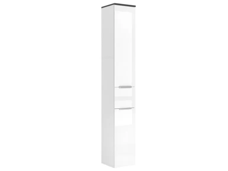 Vicco Badschrank Otis Weiß Hochglanz/Anthrazit 30 x 190 cm