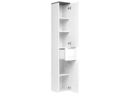 Vicco Badschrank Otis Weiß Hochglanz/Anthrazit 30 x 190 cm