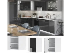 Vicco Eckhängeschrank Fame-Line Küchen-Eckschrank Anthrazit Hochglanz/Weiß 57 cm