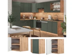 Vicco Eckhängeschrank Fame-Line Grün-Gold Landhaus/Goldkraft Eiche 57 cm