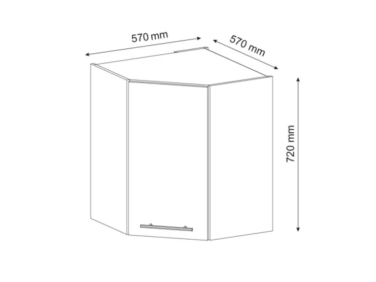 Vicco Eckhängeschrank Fame-Line Grün-Gold Landhaus/Goldkraft Eiche 57 cm