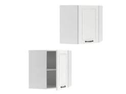 Vicco Eckhängeschrank R-Line Küchen-Eckschrank Weiß Landhaus/Weiß 57 cm