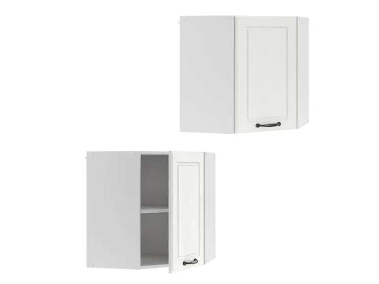 Vicco Eckhängeschrank R-Line Küchen-Eckschrank Weiß Landhaus/Weiß 57 cm
