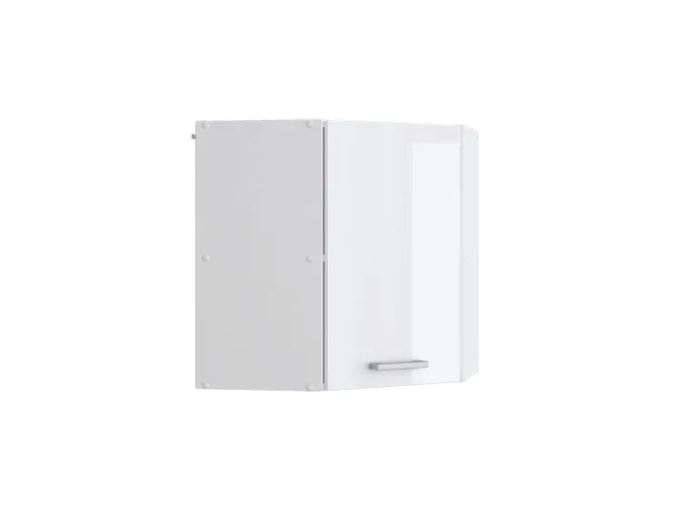 Vicco Eckhängeschrank R-Line Küchen-Eckschrank Weiß Hochglanz/Weiß 57 cm