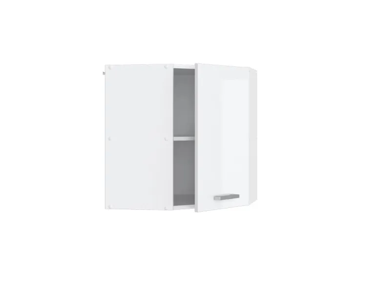 Vicco Eckhängeschrank R-Line Küchen-Eckschrank Weiß Hochglanz/Weiß 57 cm