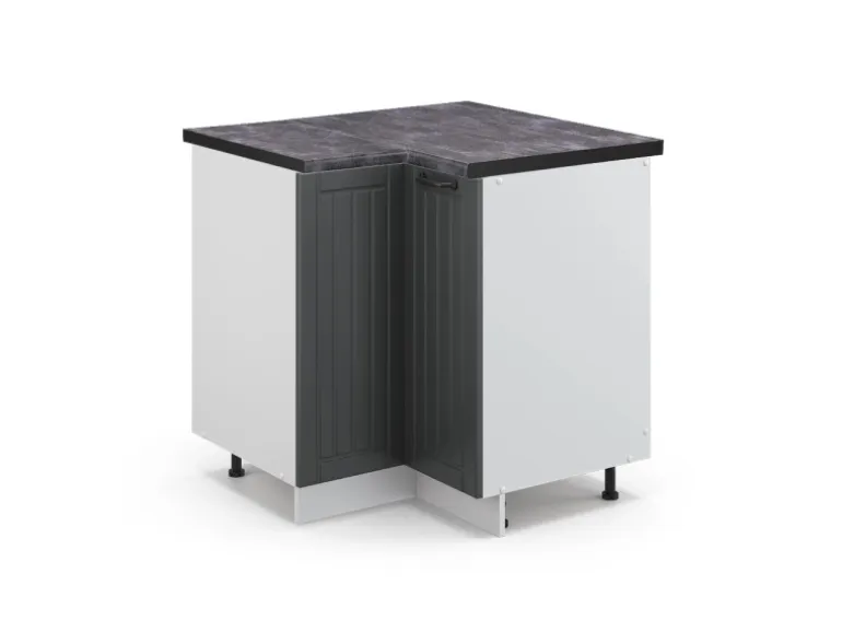 Vicco Eckunterschrank Fame-Line Anthrazit Landhaus/Weiß 81 cm AP Anthrazit