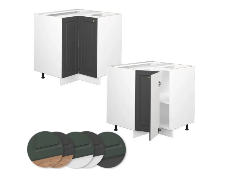 Vicco Eckunterschrank Fame-Line Anthrazit-Gold/Weiß 81 cm ohne Arbeitsplatte