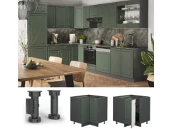 Vicco Eckunterschrank Fame-Line Grün-Gold Landhaus/Anthrazit 81 cm AP Anthrazit