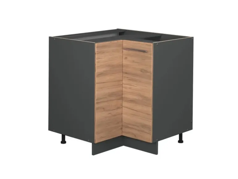 Vicco Eckunterschrank Fame-Line Goldkraft Eiche/Anthrazit 81 cm ohne Arbeitsplatte