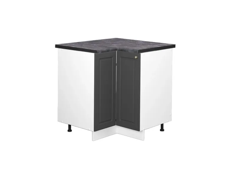 Vicco Eckunterschrank Fame-Line Anthrazit-Gold/Weiß 81 cm AP Anthrazit